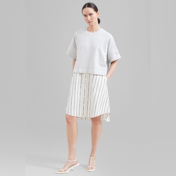 3.1 PHILLIP LIM PATCHED SWEATSHIRT COMBO DRESS - Picture 15 of 15